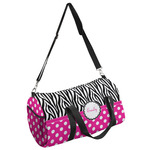 Zebra Print & Polka Dots Duffel Bag - Large (Personalized)