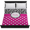 Zebra Print & Polka Dots Duvet Cover - Queen - On Bed - No Prop