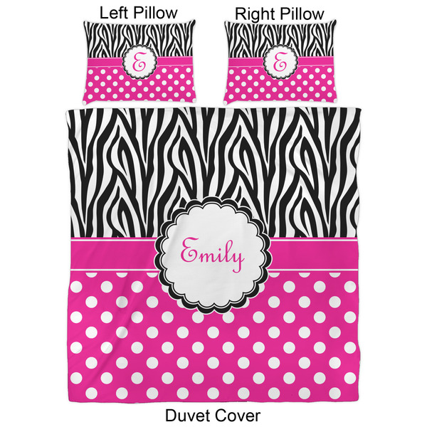 Zebra Print & Polka Dots Duvet Cover Set - Queen - Approval