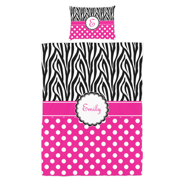 Zebra Print & Polka Dots Duvet Cover Set - Twin - Alt Approval
