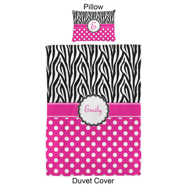 Zebra Print & Polka Dots Duvet Cover Set - Twin XL - Approval