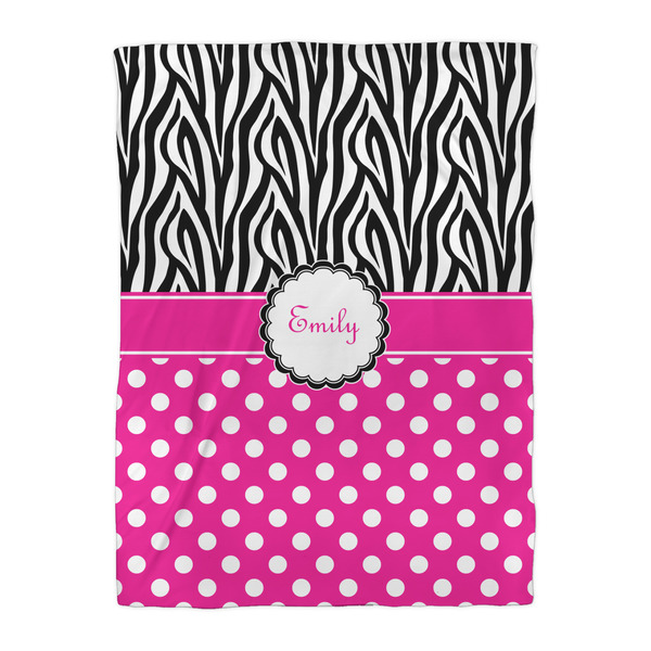 Zebra Print & Polka Dots Duvet Cover - Twin XL - Front