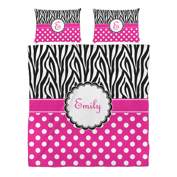 Zebra Print & Polka Dots Duvet cover Set - Queen - Alt Approval