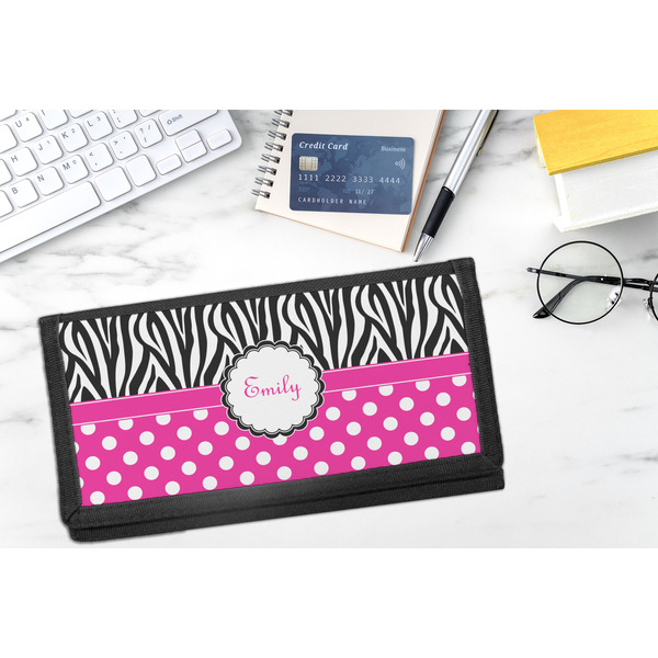 Zebra Print & Polka Dots DyeTrans Checkbook Cover - LIFESTYLE