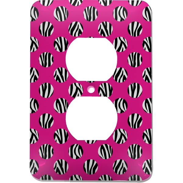 Custom Zebra Print & Polka Dots Electric Outlet Plate