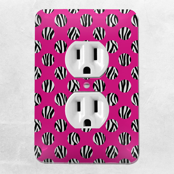 Zebra Print & Polka Dots Electric Outlet Plate - LIFESTYLE