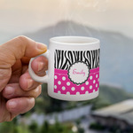Zebra Print & Polka Dots Single Shot Espresso Cup - Single (Personalized)