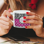 Zebra Print & Polka Dots Double Shot Espresso Cup - Single (Personalized)