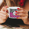 Zebra Print & Polka Dots Espresso Cup - 6oz (Double Shot) LIFESTYLE (Woman hands cropped)