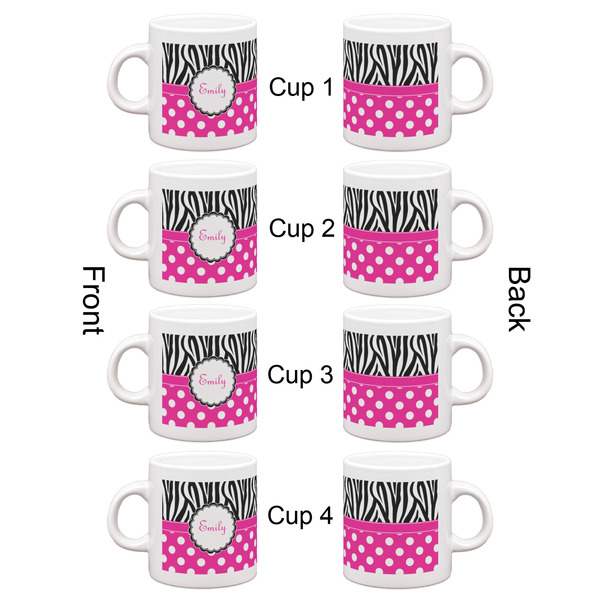 Zebra Print & Polka Dots Espresso Cup Set of 4 - Apvl