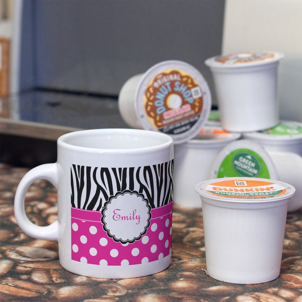 Zebra Print & Polka Dots Espresso Cup - Single Lifestyle