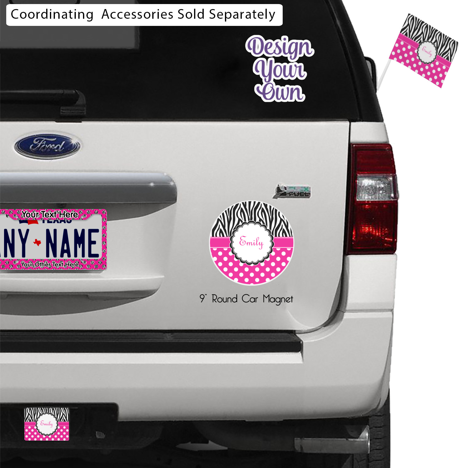 Zebra Print & Polka Dots Car (Personalized) YouCustomizeIt