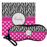 Zebra Print & Polka Dots Eyeglass Case & Cloth (Personalized)