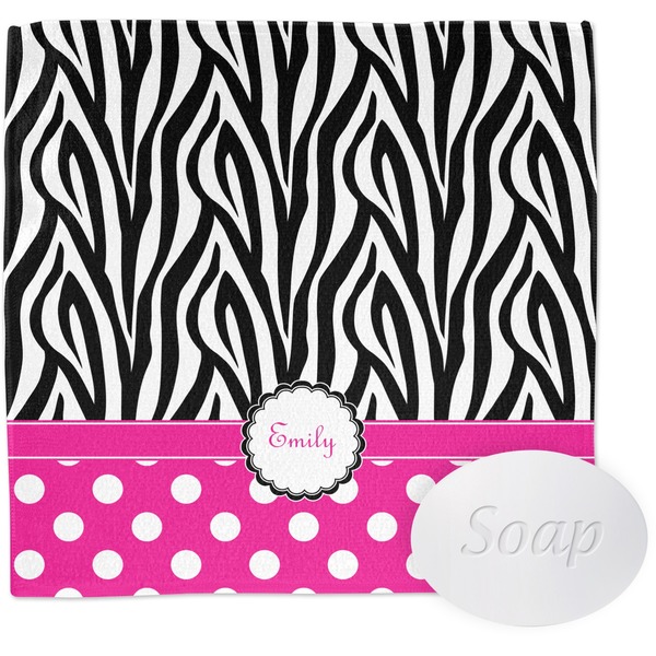 Custom Zebra Print & Polka Dots Washcloth (Personalized)