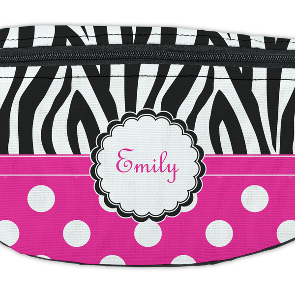 Zebra Print & Polka Dots Fanny Pack - Closeup