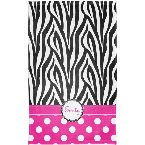 Zebra Print & Polka Dots Finger Tip Towel - Full View