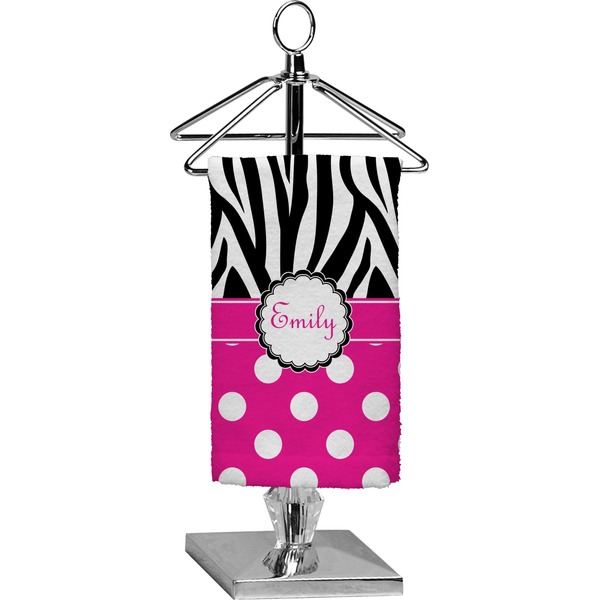 Custom Zebra Print & Polka Dots Finger Tip Towel - Full Print (Personalized)