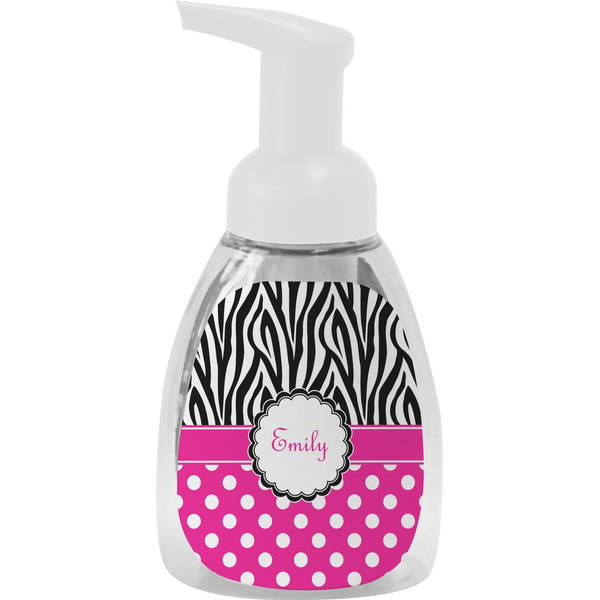 Custom Zebra Print & Polka Dots Foam Soap Bottle (Personalized)