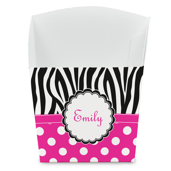 Custom Zebra Print & Polka Dots French Fry Favor Boxes (Personalized)
