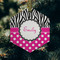 Zebra Print & Polka Dots Frosted Glass Ornament - Hexagon (Lifestyle)