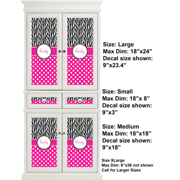 Zebra Print & Polka Dots Full Cabinet (Show Sizes)