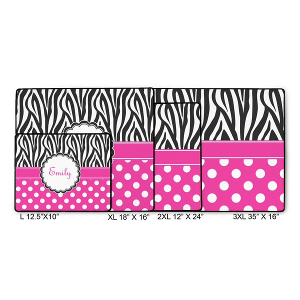 Zebra Print & Polka Dots Gaming Mats - SIZE CHART