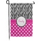 Zebra Print & Polka Dots Small Garden Flag - Single Sided w/ Name or Text