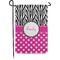 Zebra Print & Polka Dots Small Garden Flag - Double Sided w/ Name or Text