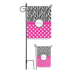 Zebra Print & Polka Dots Garden Flag (Personalized)