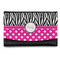 Zebra Print & Polka Dots Genuine Leather Women's Wallet - Small (Personalized)