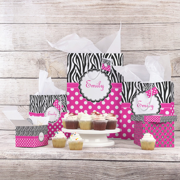 Zebra Print & Polka Dots Gift Bags - In Context