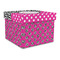 Zebra Print & Polka Dots Gift Boxes with Lid - Canvas Wrapped - Large - Front/Main