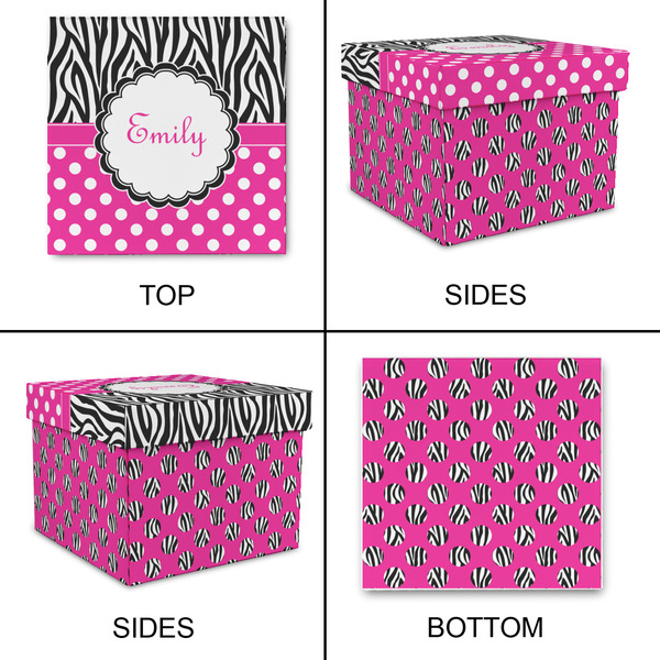 Zebra Print & Polka Dots Gift Boxes with Lid - Canvas Wrapped - Medium - Approval