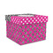 Zebra Print & Polka Dots Gift Boxes with Lid - Canvas Wrapped - Medium - Front/Main