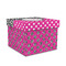 Zebra Print & Polka Dots Gift Box with Lid - Canvas Wrapped - Medium (Personalized)