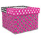Zebra Print & Polka Dots Gift Boxes with Lid - Canvas Wrapped - X-Large - Front/Main