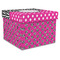 Zebra Print & Polka Dots Gift Box with Lid - Canvas Wrapped - X-Large (Personalized)