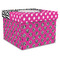 Zebra Print & Polka Dots Gift Boxes with Lid - Canvas Wrapped - XX-Large - Front/Main