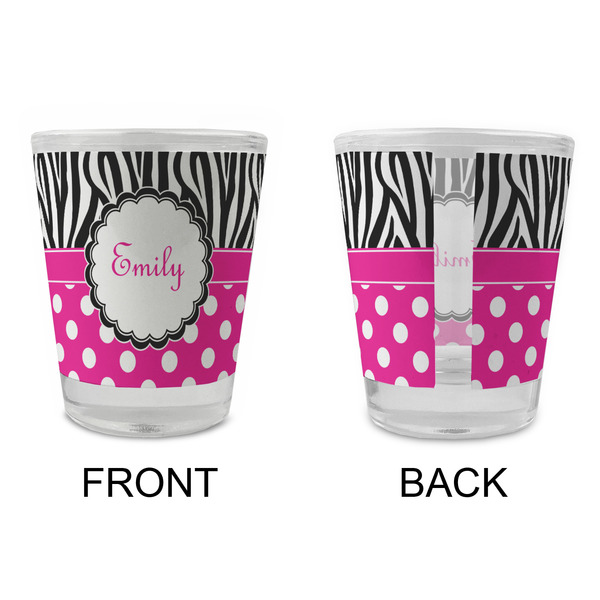 Zebra Print & Polka Dots Glass Shot Glass - Standard - APPROVAL