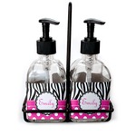 Zebra Print & Polka Dots Glass Soap & Lotion Bottles (Personalized)