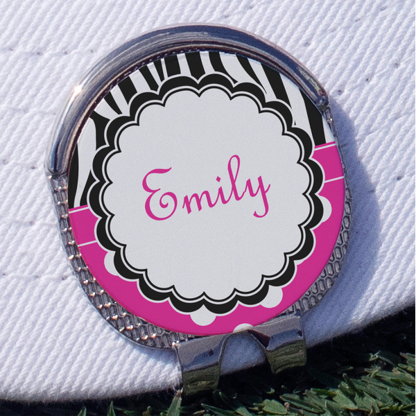 Custom Zebra Print & Polka Dots Golf Ball Marker - Hat Clip