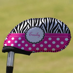 Zebra Print & Polka Dots Golf Club Iron Cover (Personalized)