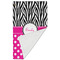 Zebra Print & Polka Dots Golf Towel - Folded (Large)