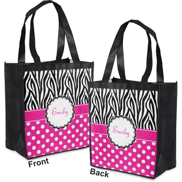 Zebra Print & Polka Dots Grocery Bag - Apvl