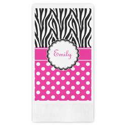 Zebra Print & Polka Dots Guest Napkins - Full Color - Embossed Edge (Personalized)