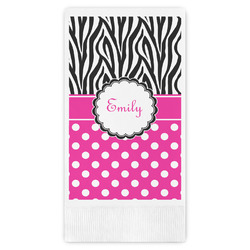Zebra Print & Polka Dots Guest Paper Towels - Full Color (Personalized)