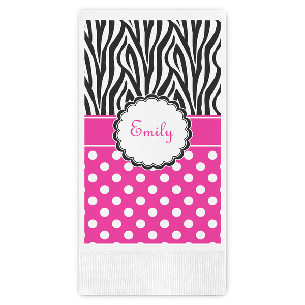 Custom Zebra Print & Polka Dots Guest Towels - Full Color (Personalized)