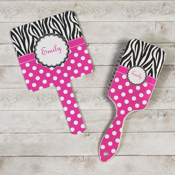 Zebra Print & Polka Dots Hand Mirrors - In Context