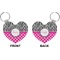 Zebra Print & Polka Dots Heart Keychain (Front + Back)