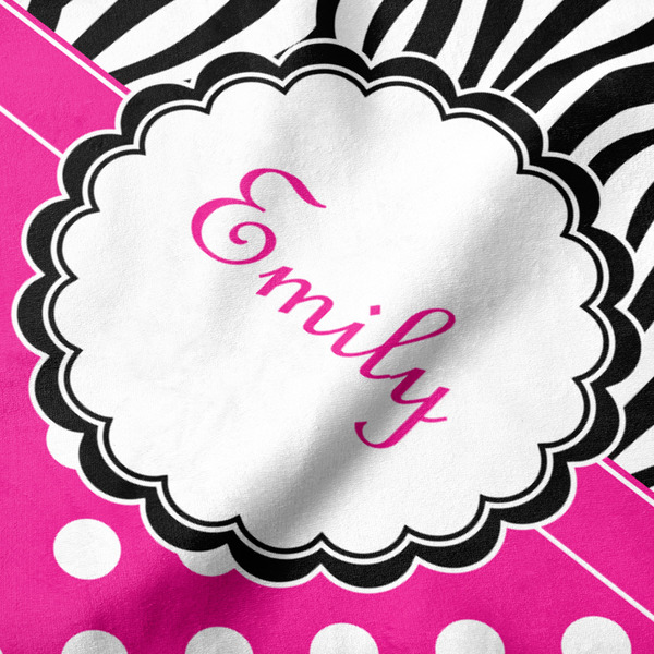 Zebra Print & Polka Dots Hooded Baby Towel- Detail Close Up